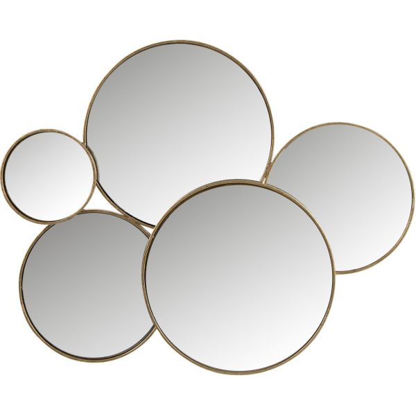 Wandspiegel Kreise 5 Metall gold 85x72