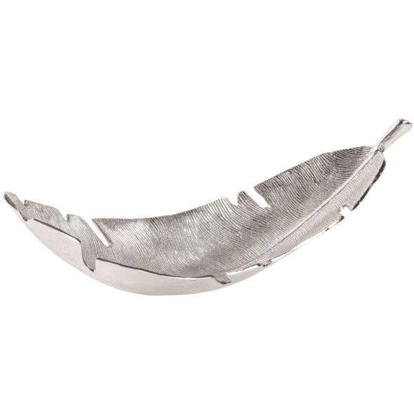 Schale Silver leaf 62cm im Blatt Design/ 41601