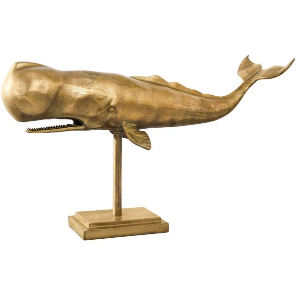 Skulptur Wal 70cm gold/ 43036