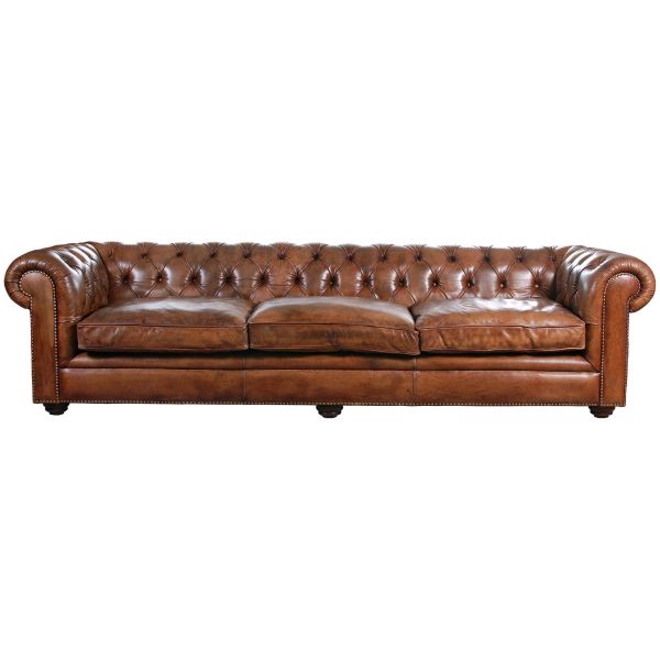 Chesterfield Vintage Leder Sofa Buffalo Braun