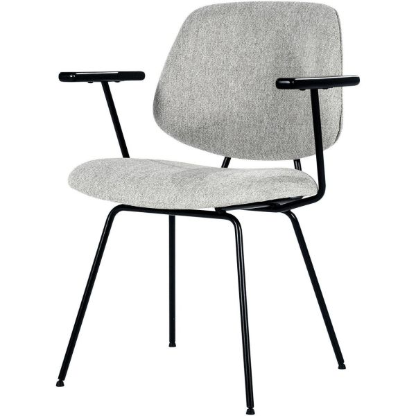 Chair Lynn with armrest - grey fletcher