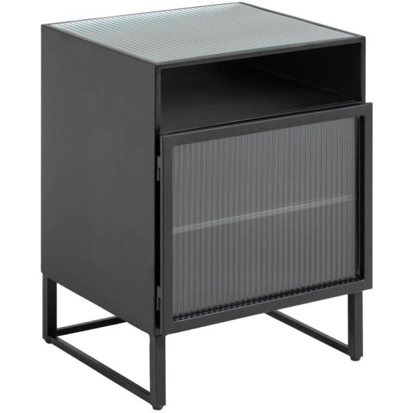 Trixie Nachttisch Stahl mit schwarzem Finish 45 x 58 cm