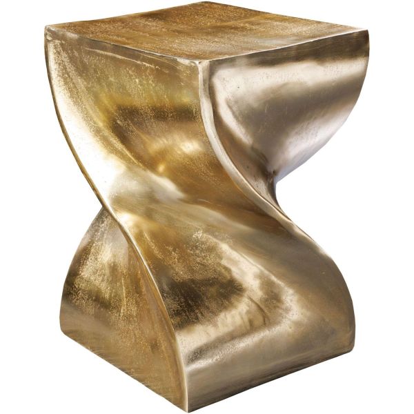 Hocker Beistelltisch Twist Wave Metall gold 30x30