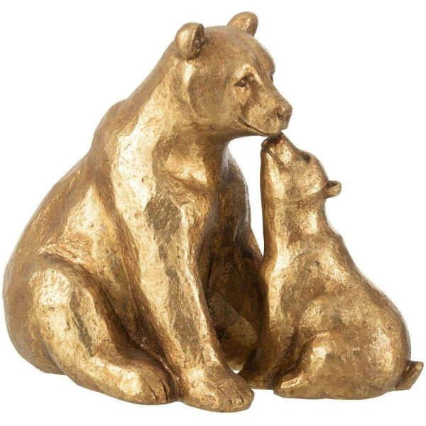 Bären mit Kind Sitzend Poly Gold