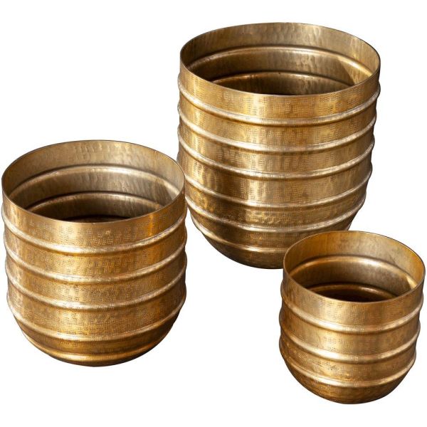 Übertopf Bazzar Metall gold (3er-Set)