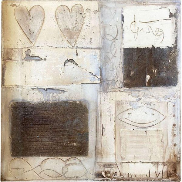 Two hearts find each other 35x35 - Art by Margit Peters
