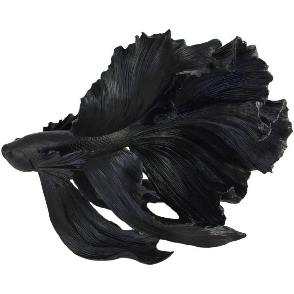 Deko Fisch Crowntail schwarz 63