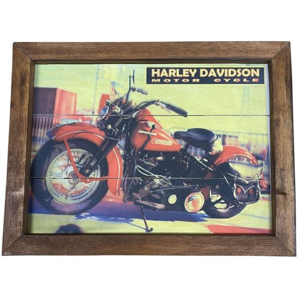Vintage Holzbild Harley
